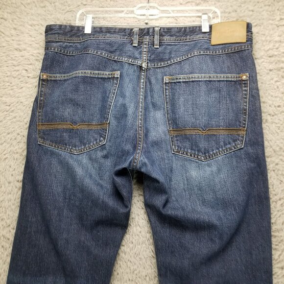 Jasper Conran Jeans Mens 38x32 Blue Straight Fit Stretch Button Fly Denim - Picture 9 of 13